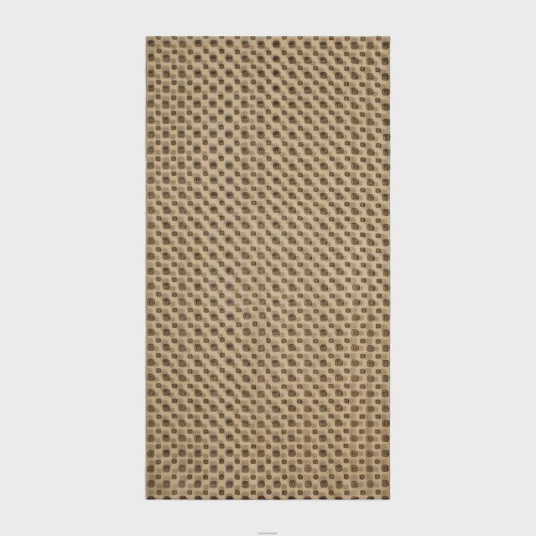 CELINE beige Stola van kasjmiermousseline met biscottoprint 4TLH81201