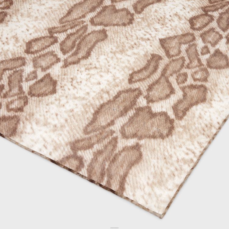 CELINE beige/marron Stola van kasjmiermousseline met slangenprint 4TLH81202