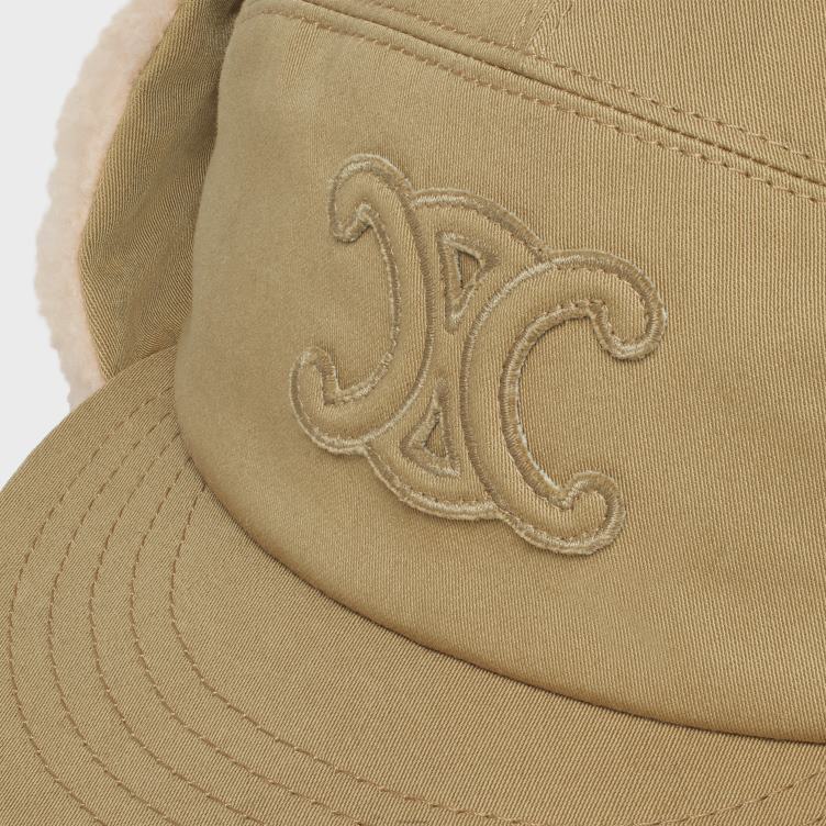 CELINE beige triomphe shapka van katoen en nylon 4TLH81191