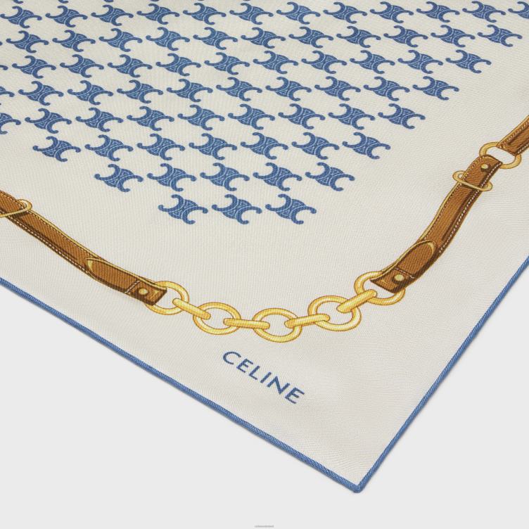 CELINE denim Heritage-bandana van zijdekeperstof 4TLH81217