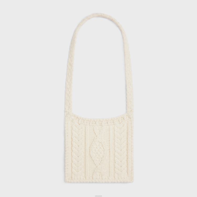 CELINE gebroken wit tas van triomphe aran mohairwol 4TLH81190