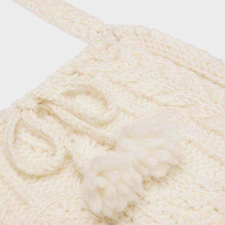 CELINE gebroken wit tas van triomphe aran mohairwol 4TLH81190