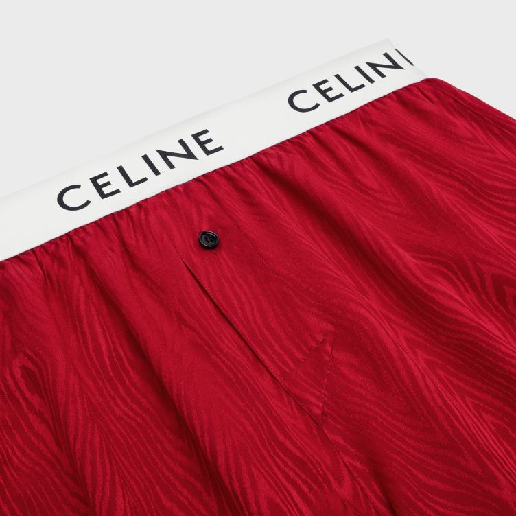 CELINE karmijn boxershorts van glinsterende zijden cady 4TLH82270