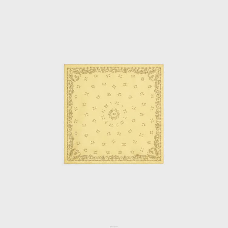 CELINE paille/ecorce bandana van zijdekeperstof 4TLH81214