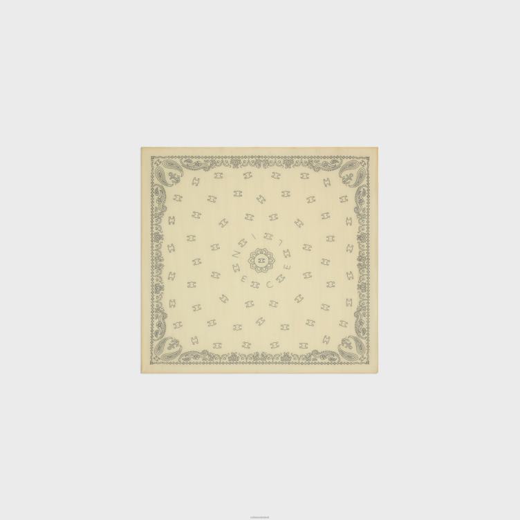 CELINE paille/grafiet bandana van katoen en zijde 4TLH81215