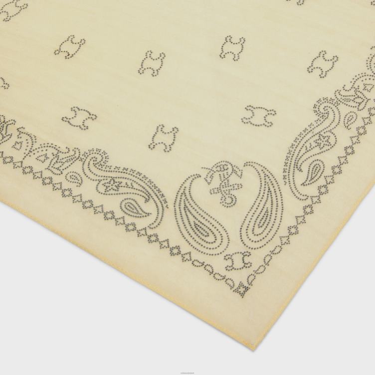 CELINE paille/grafiet bandana van katoen en zijde 4TLH81215