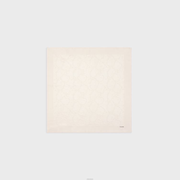 CELINE vanille bandana van zijdejacquard 4TLH82264