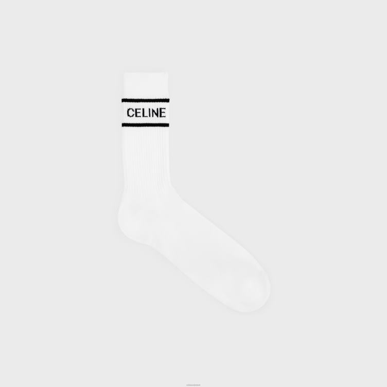 CELINE wit Zwart sokken van gestreept katoen 4TLH82197