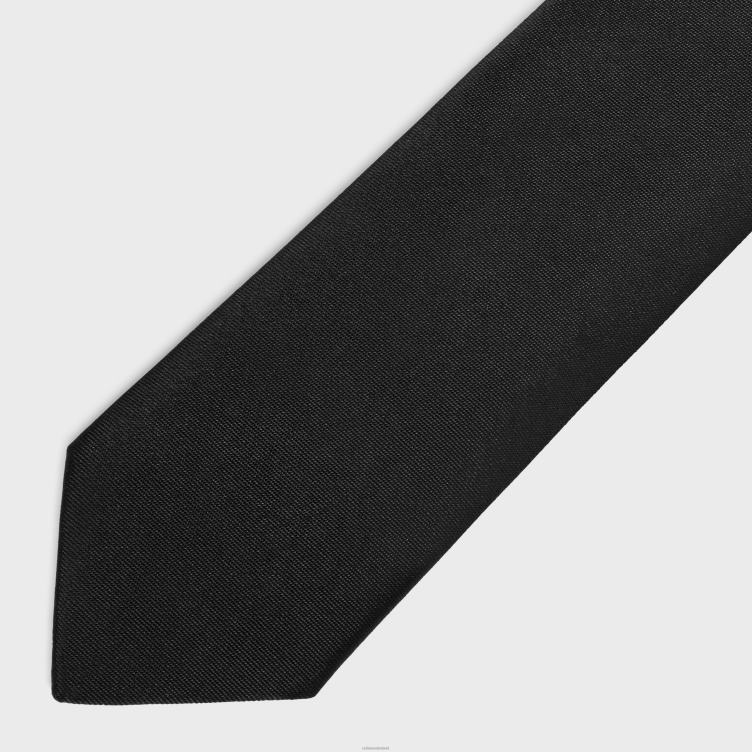 CELINE zwart Effen stropdas van zijdesatijn 4TLH82265