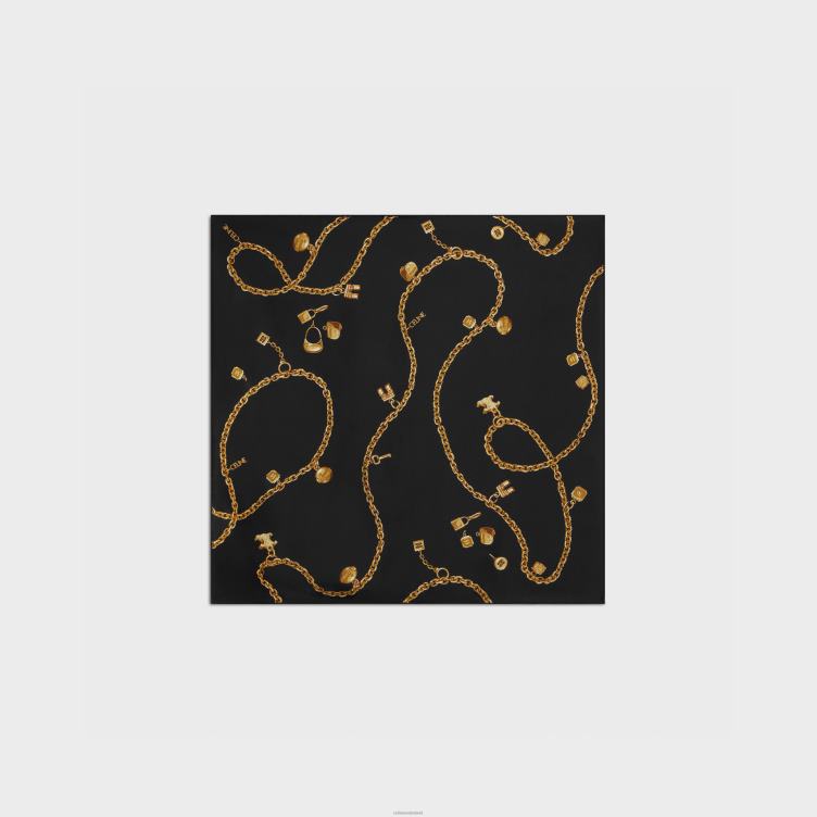 CELINE zwart bandana van zijdekeperstof 4TLH81208