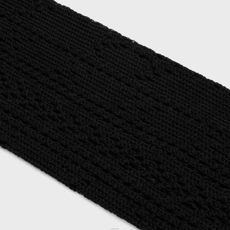 CELINE zwart lange sokken van katoenen pointelle 4TLH81230