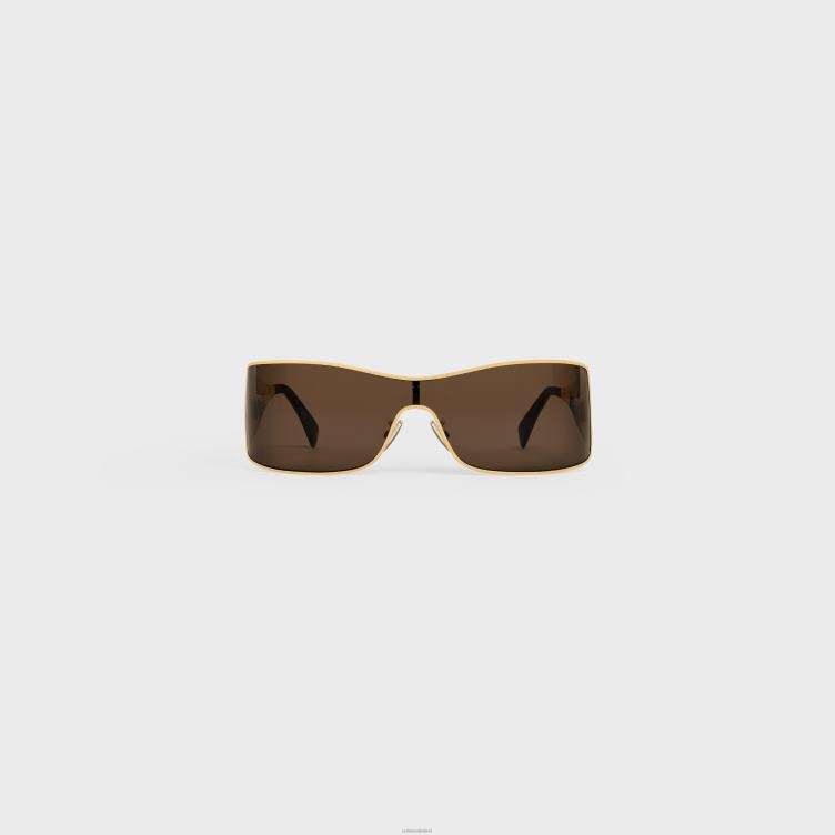 CELINE goud/nicotine triomphe metal racerzonnebril van metaal 4TLH81042