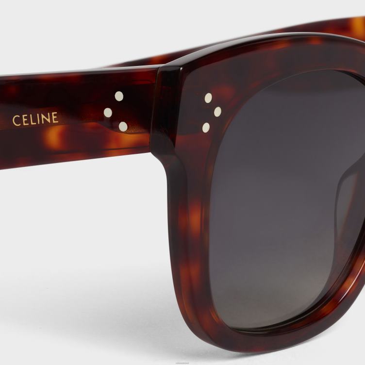 CELINE rode havana Oversized s002 zonnebril van acetaat met gepolariseerde lenzen 4TLH81144