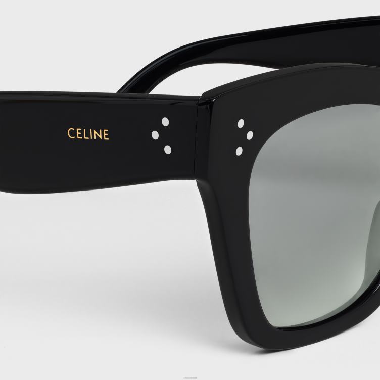 CELINE zwart Cat eye s004 zonnebril van acetaat met gepolariseerde lenzen 4TLH81137