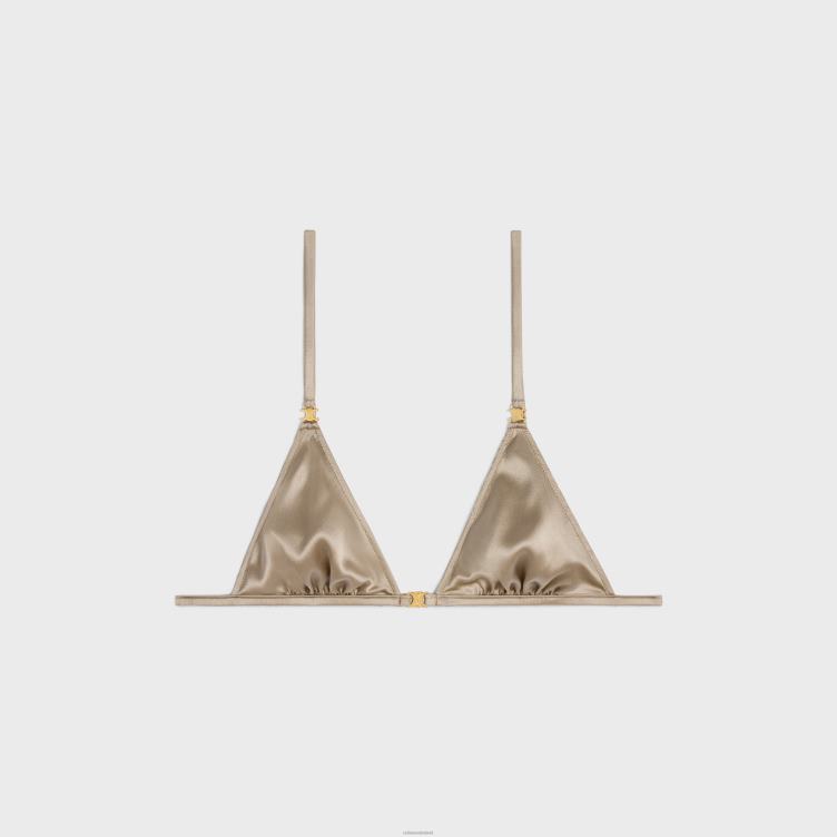 CELINE gebroken wit/rouge diep Triomphe triangelbeha van zijde 4TLH8583