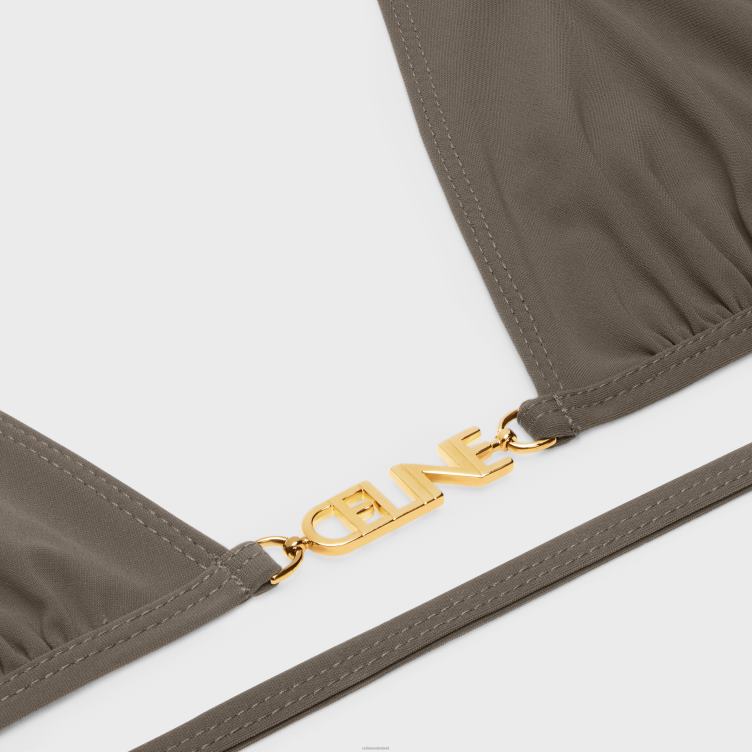 CELINE olijf Triangeltopje van matte jersey 4TLH8900