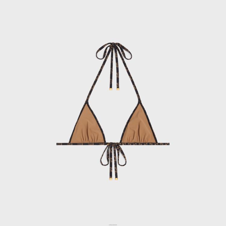 CELINE toffee/bruin Triangeltopje van monogramjersey 4TLH8902