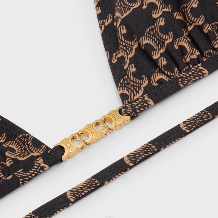 CELINE toffee/bruin Triangeltopje van monogramjersey 4TLH8902