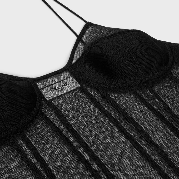 CELINE zwart korsettopje van zijden organza 4TLH8641