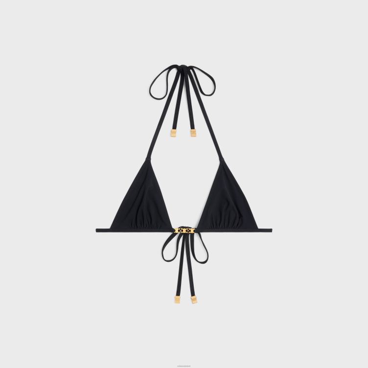 CELINE zwart triomphe triangeltopje van matte jersey 4TLH8898