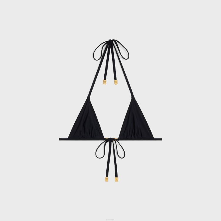 CELINE zwart triomphe triangeltopje van matte jersey 4TLH8898