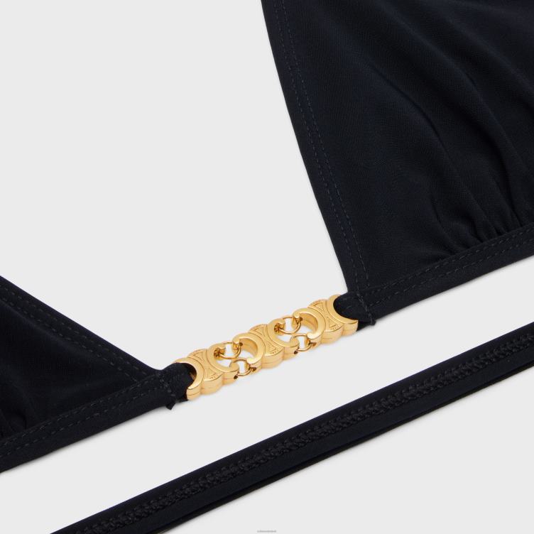 CELINE zwart triomphe triangeltopje van matte jersey 4TLH8898
