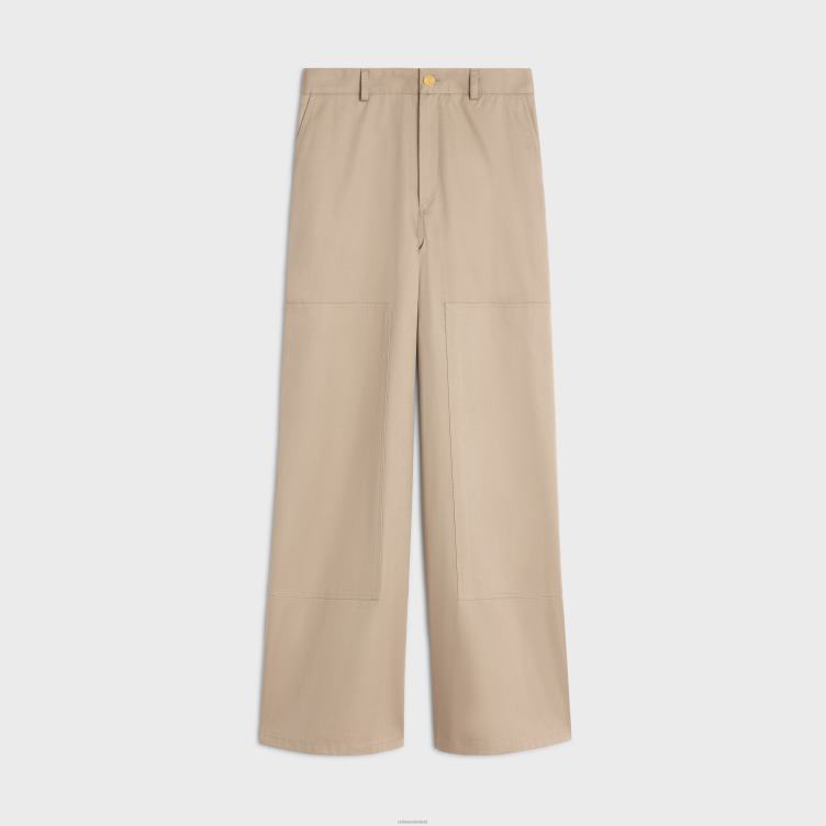 CELINE beige Taillat-broek van katoengabardine 4TLH8875