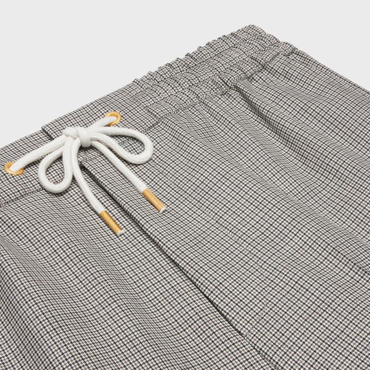 CELINE craie/beige/zwart cargobroek van wol 4TLH8880