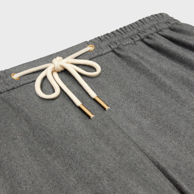 CELINE grijs gemêleerd rechte joggingbroek van kasjmierflanel 4TLH8680