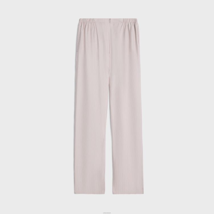 CELINE roos clair/craie pyjamabroek van gestreepte zijde 4TLH8682