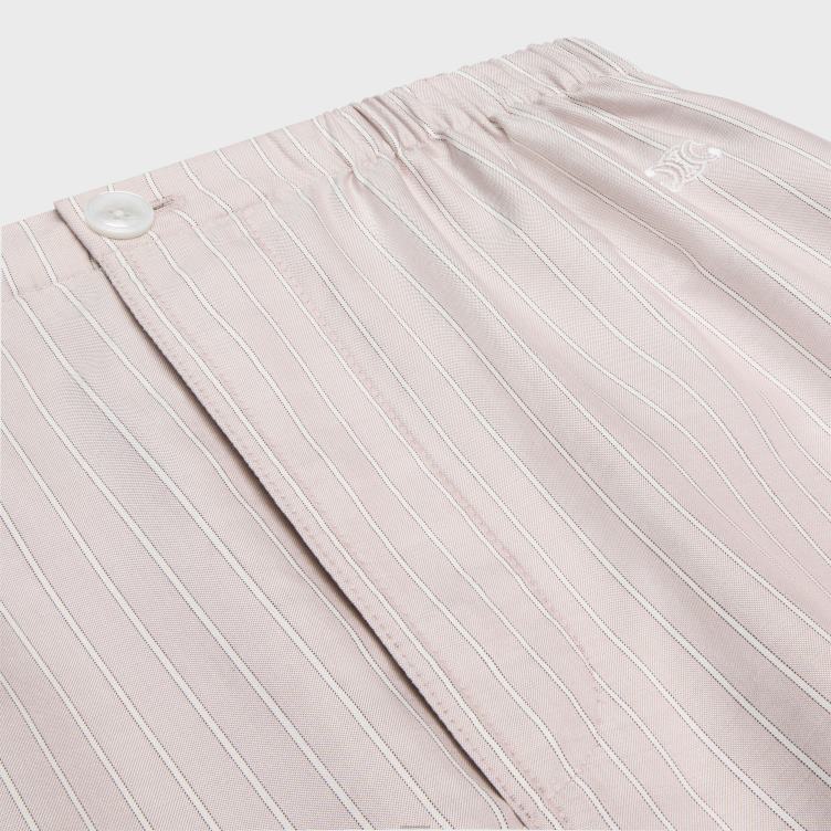 CELINE roos clair/craie pyjamabroek van gestreepte zijde 4TLH8682