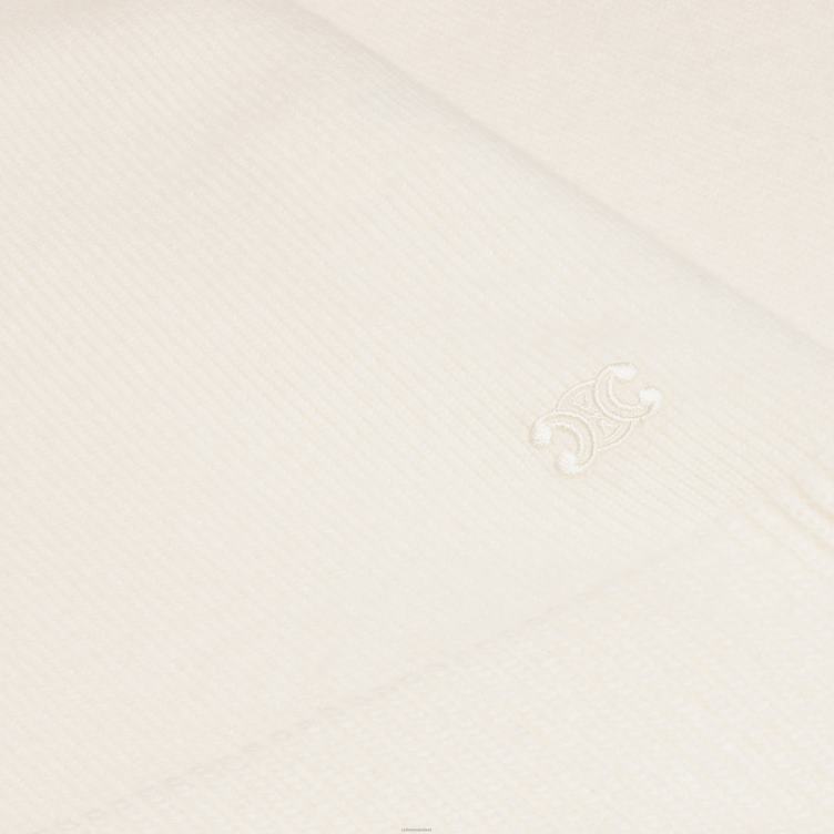 CELINE gebroken wit triomphe cropped trui van erfgoed kasjmier 4TLH8754