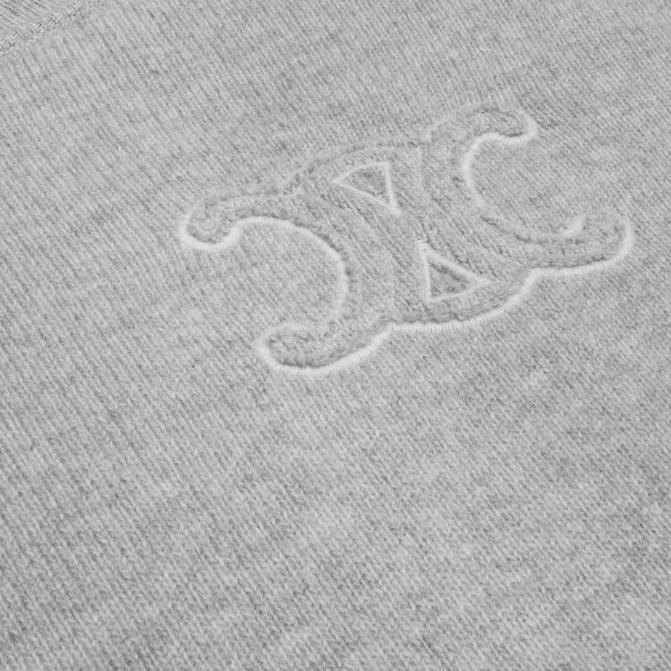 CELINE lichtgrijs triomphe trui met ronde hals van wol en kasjmier 4TLH8605