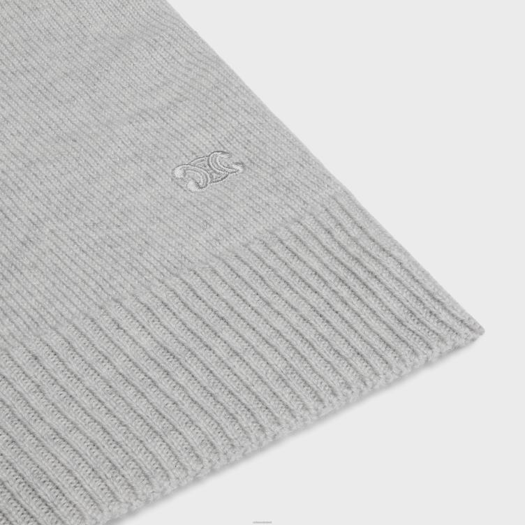 CELINE lichtgrijs triomphe vest van erfgoed kasjmier 4TLH8761