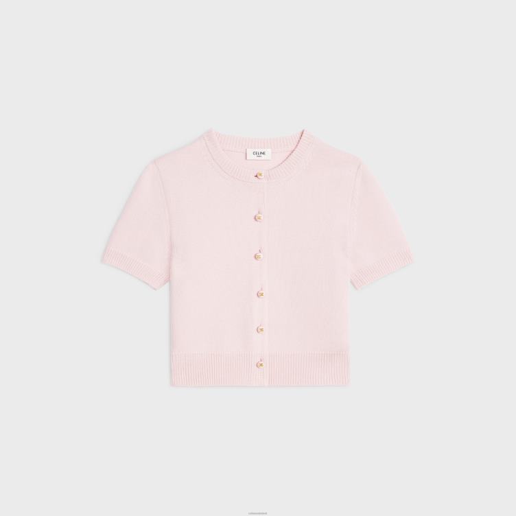 CELINE lichtroze cropped vest van erfgoedkasjmier 4TLH8770