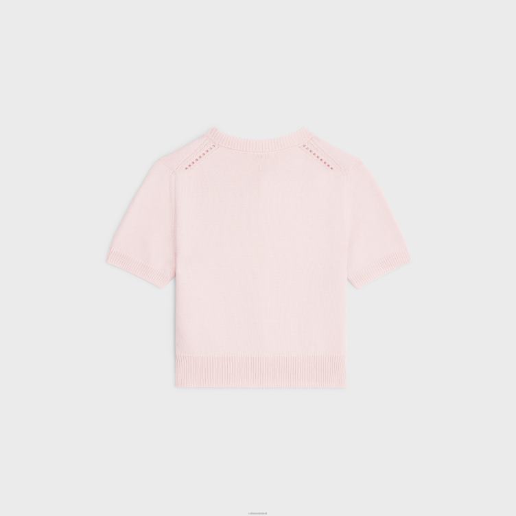 CELINE lichtroze cropped vest van erfgoedkasjmier 4TLH8770