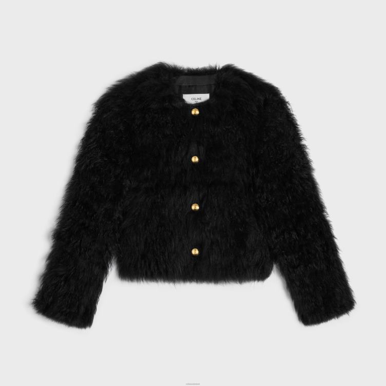 CELINE zwart geborduurd vest van geitenkasjmier 4TLH8620