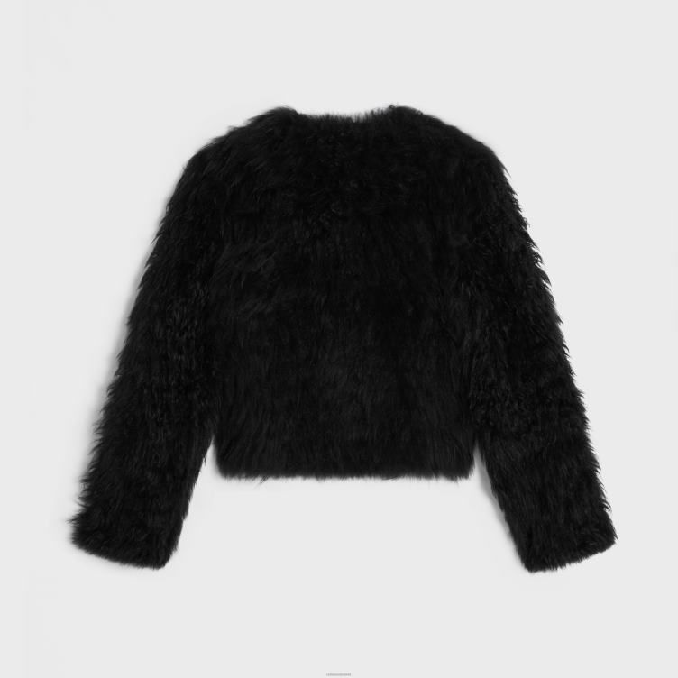 CELINE zwart geborduurd vest van geitenkasjmier 4TLH8620