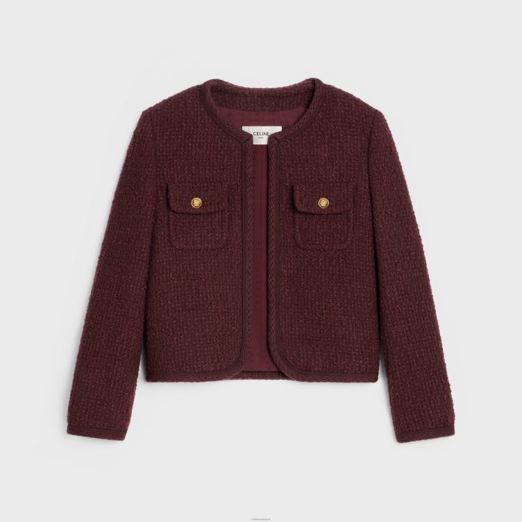 CELINE Bordeaux Chelsea jack van bouclé-tweed 4TLH8690
