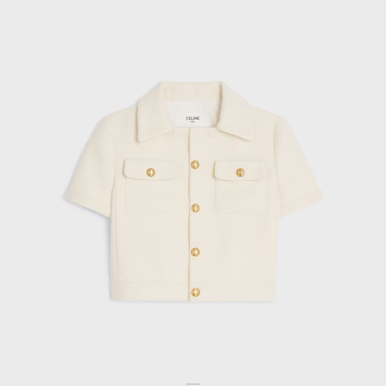 CELINE craie cropped Chelsea-jack van tweed 4TLH8736
