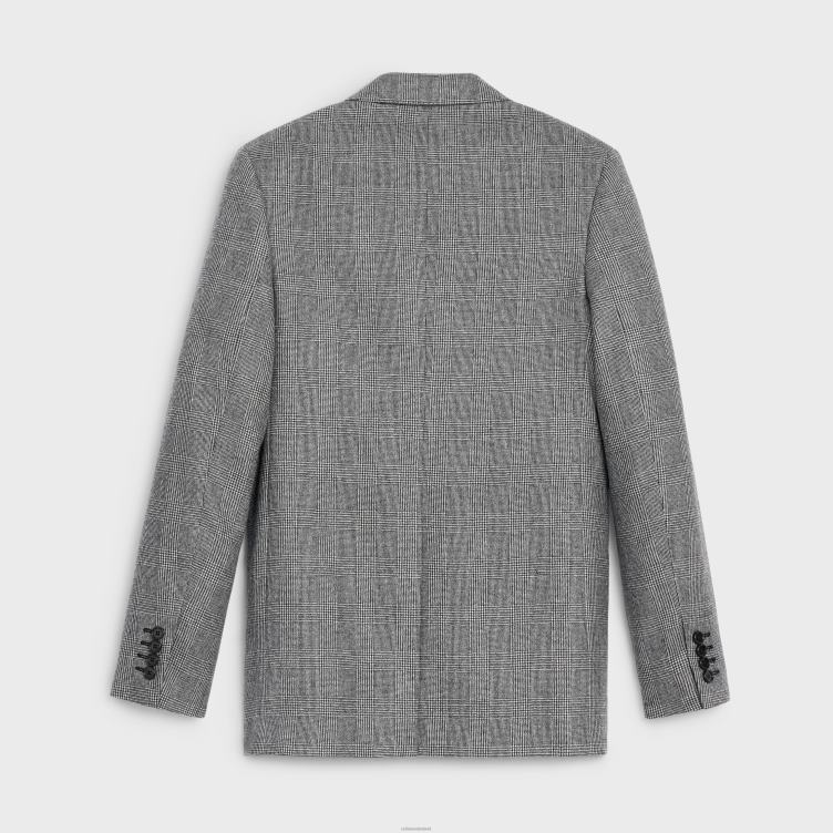 CELINE craie/noir tomboy-jasje van flanel 4TLH8719