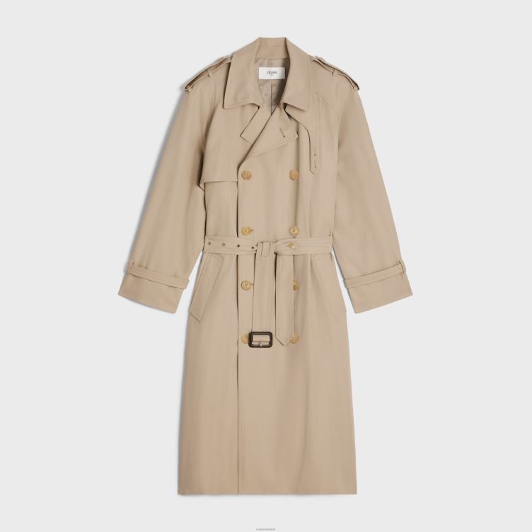 CELINE gebroken wit/rouge diep tomboy trenchcoat van katoengabardine 4TLH8738