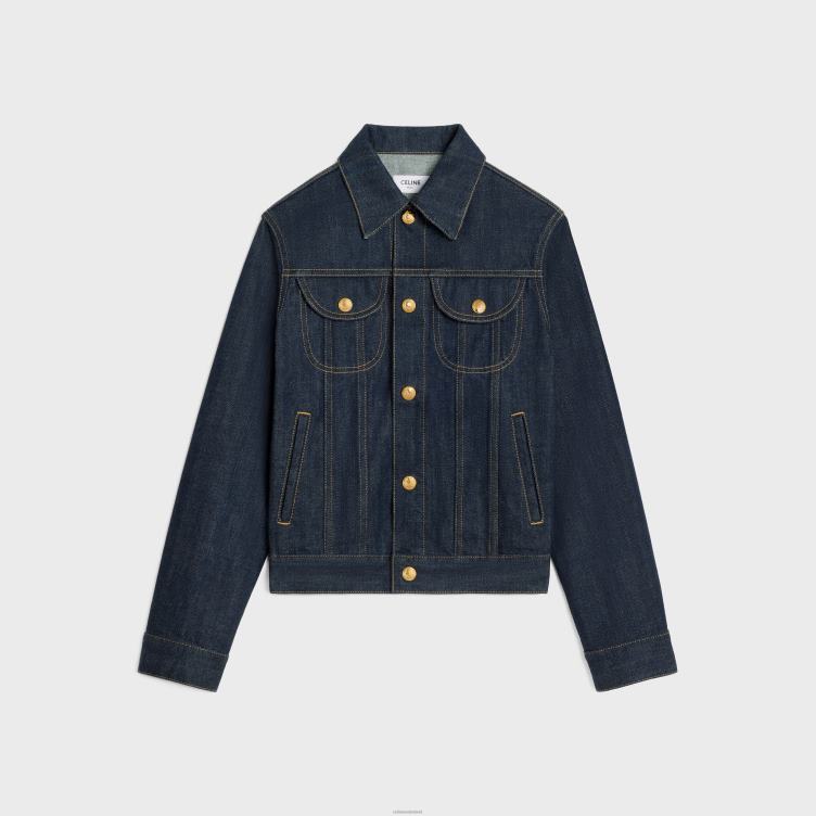 CELINE gespoeld Truckerjack van denim met wassing 4TLH8733
