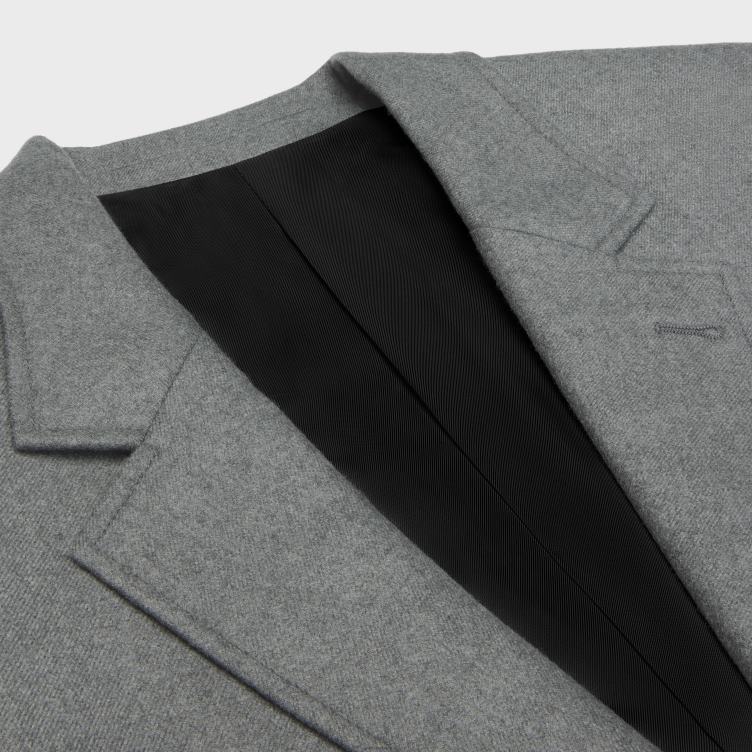 CELINE grijs gemêleerd Tommy-jasje van kasjmierflanel 4TLH8575