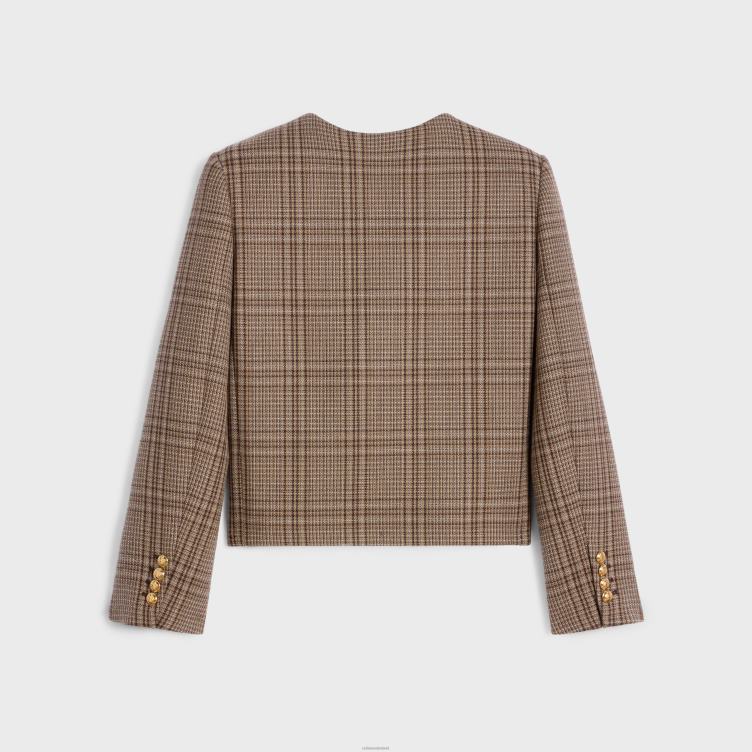 CELINE ivoor/kameel/eben Chelsea jack van Prince of Wales-wol 4TLH8554