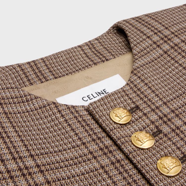 CELINE ivoor/kameel/eben Chelsea jack van Prince of Wales-wol 4TLH8554