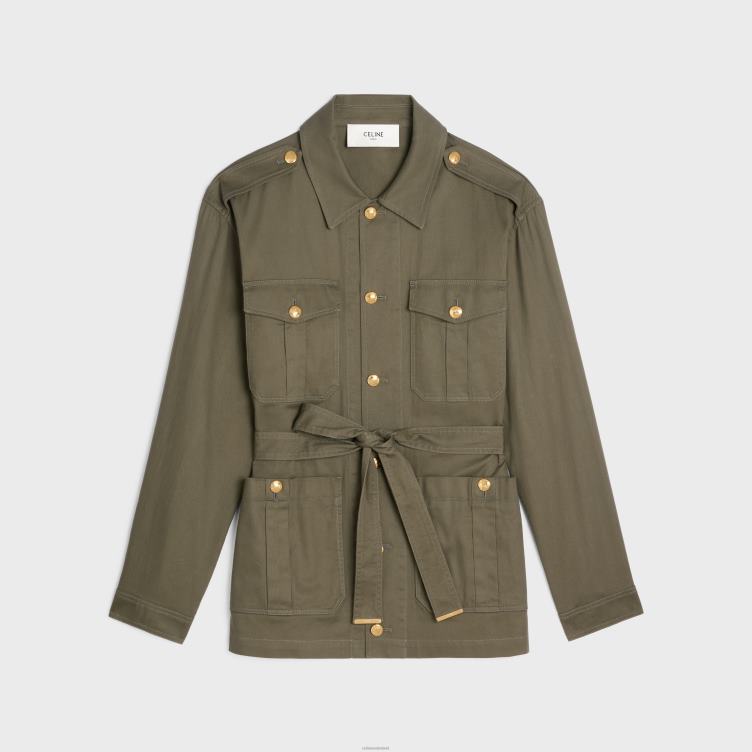 CELINE kaki 'saharienne'-jasje van lichtgewicht twill 4TLH8700