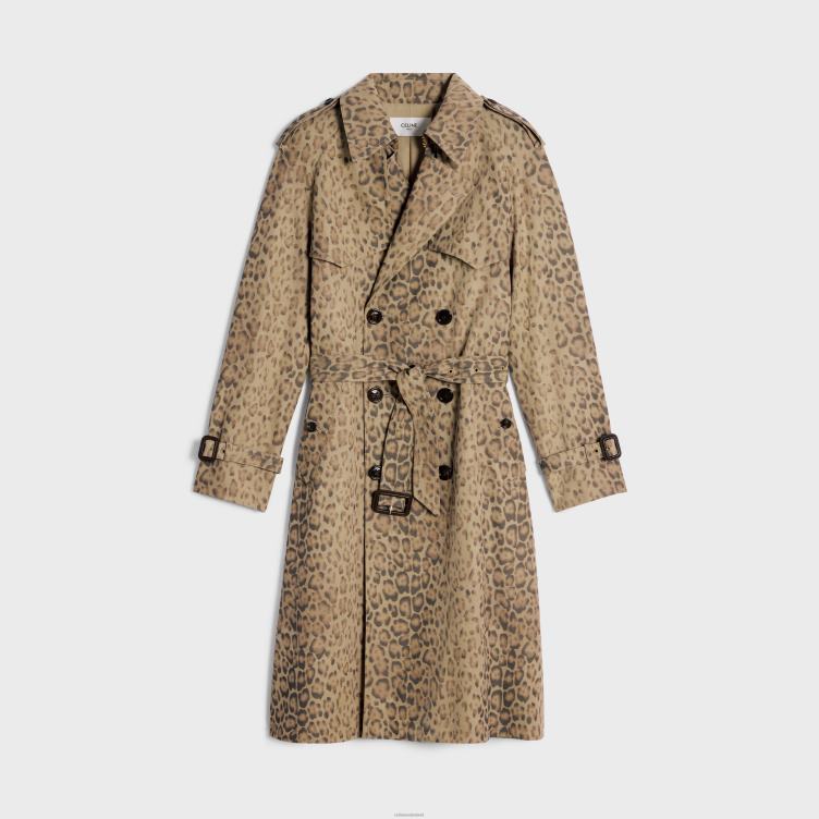CELINE luipaard Vivienne trenchcoat van katoengabardine 4TLH8566