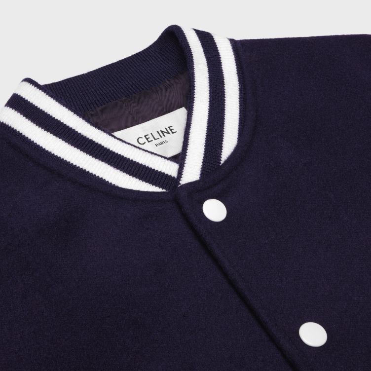 CELINE marine Chelsea teddyjack van dubbelzijdig kasjmier 4TLH8730