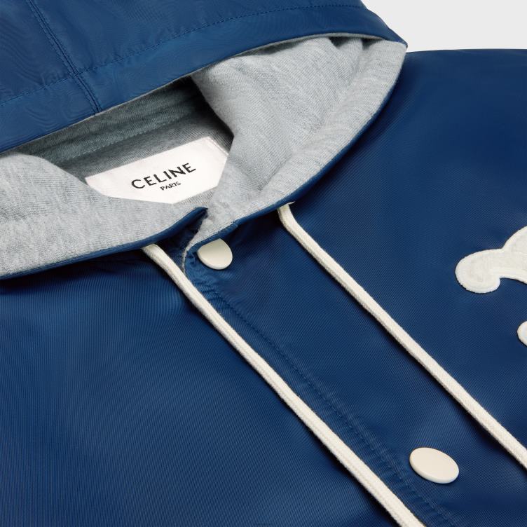 CELINE marine Paris teddyjack met capuchon van nylon 4TLH8667